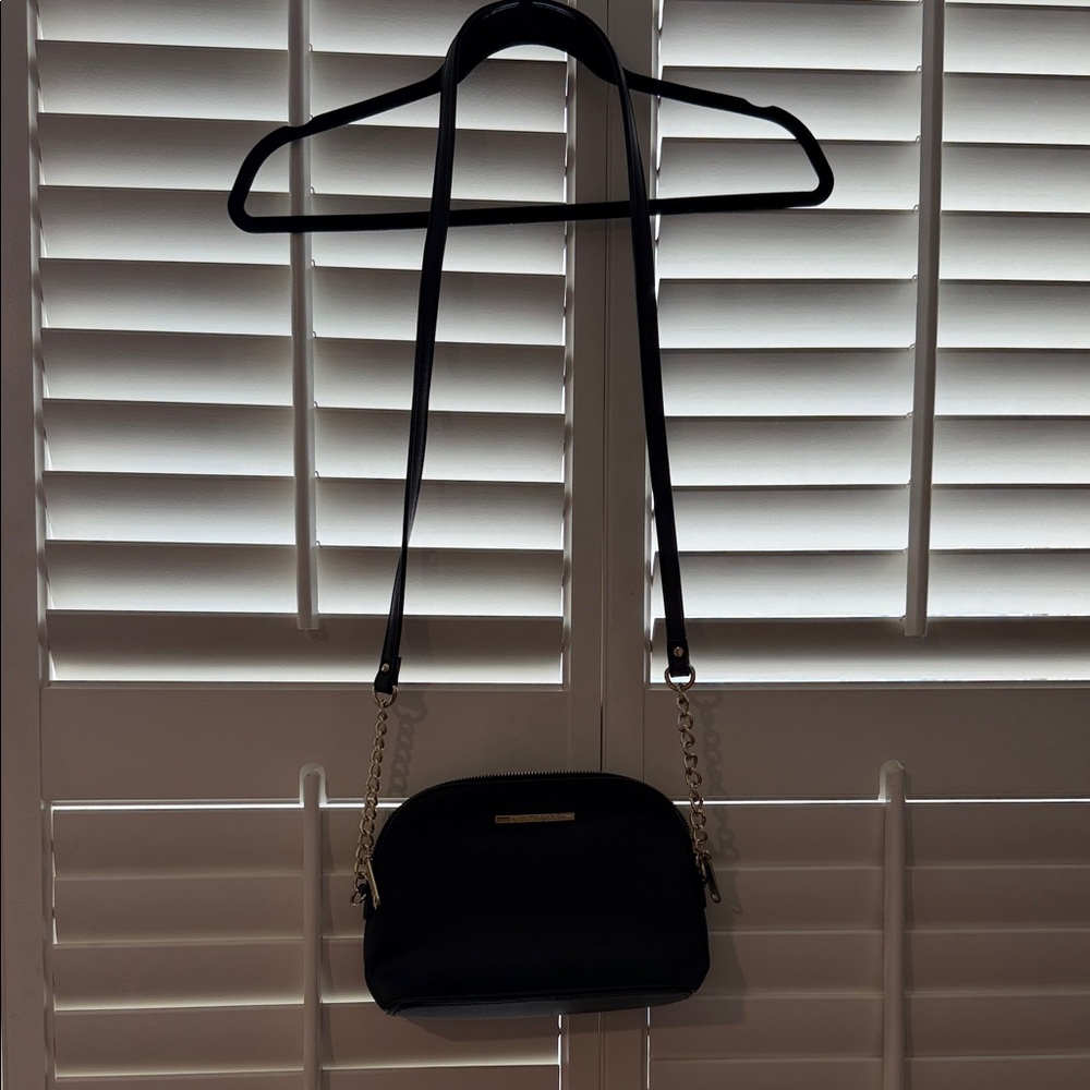 Steve Madden Black Crossbody Bag with Gold Accents